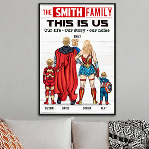 Super Family - Our Life - Our Story - Our Home, Personalized Canvas Print For Mom and Dad - Poster & Canvas - GoDuckee