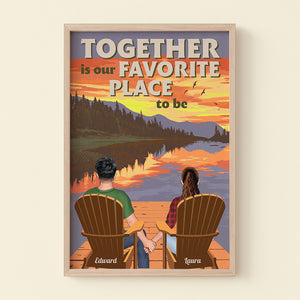 Together Is Our Favorite Place To Be, Couple Hand In Hand Lakeview - Poster & Canvas - GoDuckee