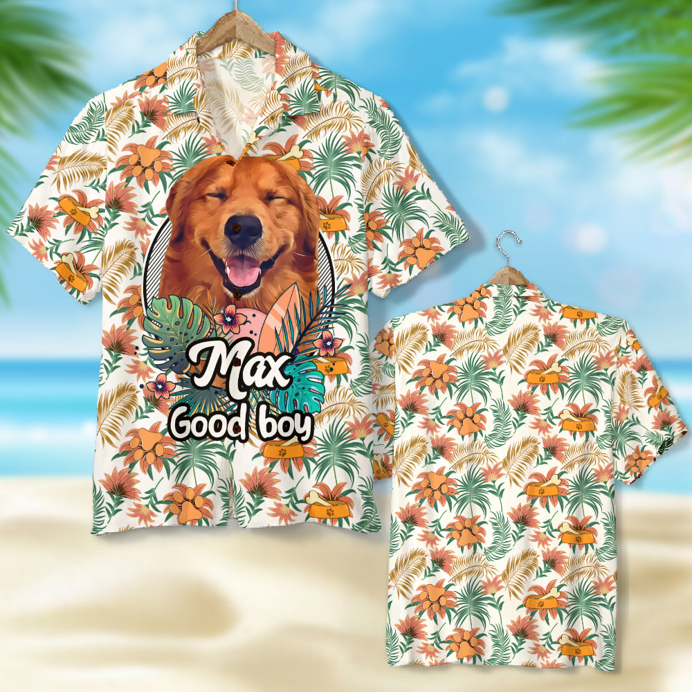 Dog Cat Face Holiday Tropical Pattern Personalized Photo Hawaiian