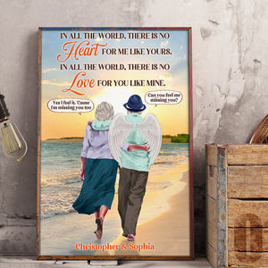 In All The World There Is No Heart For Me Like Yours Personalized Heaven Canvas Printed, Gift For Couple - Poster & Canvas - GoDuckee