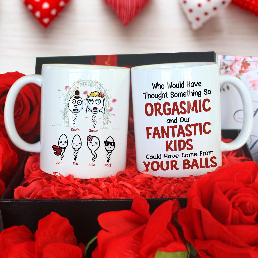 Who Would Have Thought Something So Orgasmic, Orgasmic Couple White Mug - Coffee Mug - GoDuckee