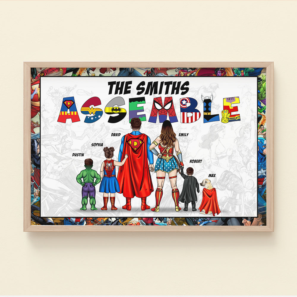 Assemble, The Super Family - Personalized Canvas Print - Gift For Family - Poster & Canvas - GoDuckee
