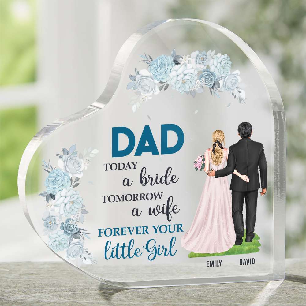 Happy Father's Day, Bride And Dad Personalized Acrylic Plaque Gift For Dad - Decorative Plaques - GoDuckee
