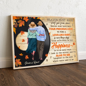 Personalized Fall Season Canvas Print, You've Shown Me What Happiness Is, Romantic Couple Home Decor - Poster & Canvas - GoDuckee