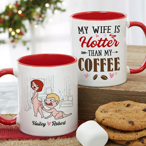 My Wife Is Hotter Than My Coffee - Personalized Couple Mug - Gift For Couple - Coffee Mug - GoDuckee