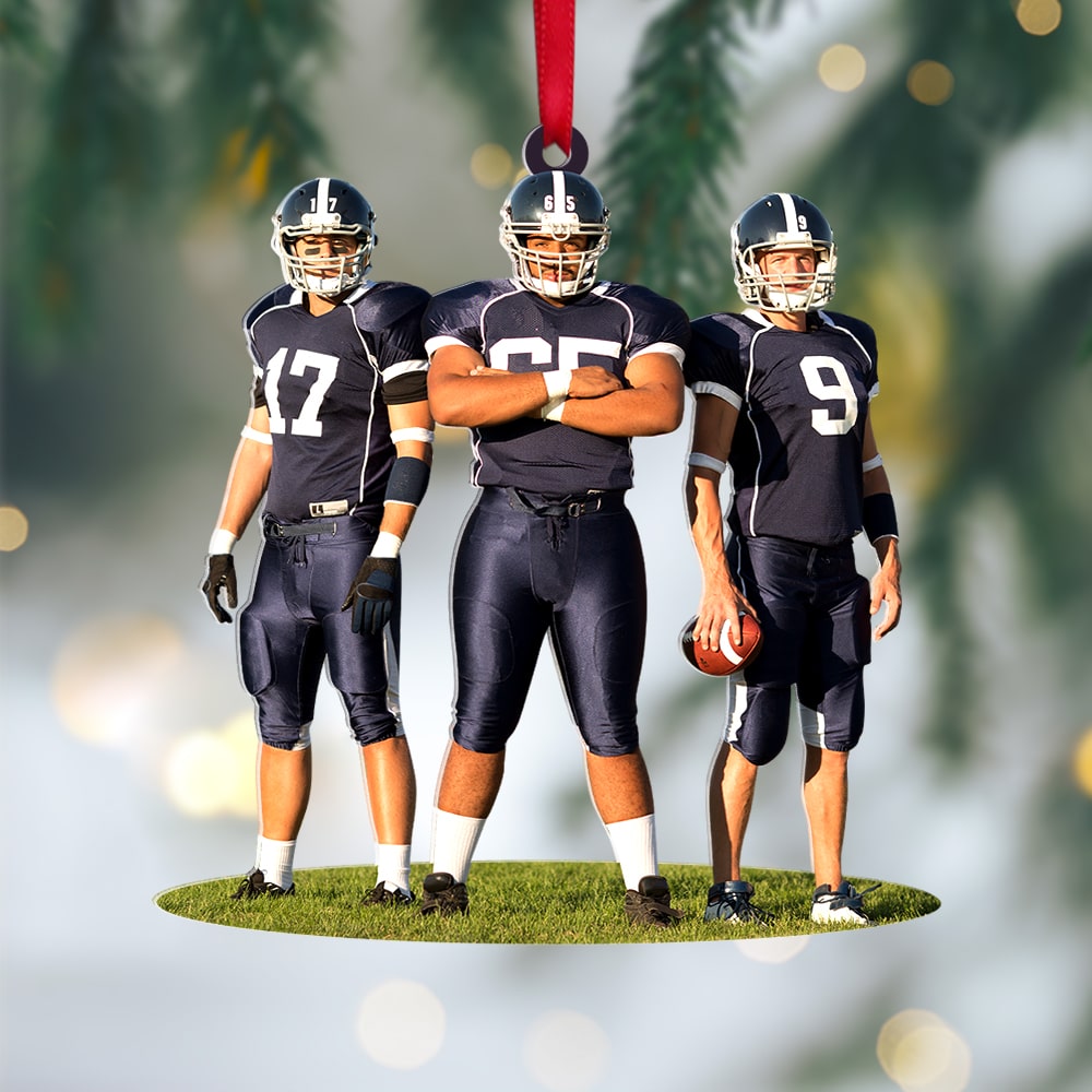 Custom Football Photo Ornament, Christmas Tree Decor - Ornament - GoDuckee