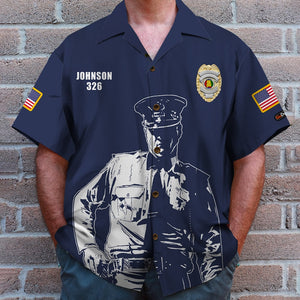 Personalized Police Hawaiian Shirt, Aloha Shirt - Honorary Member - Hawaiian Shirts - GoDuckee