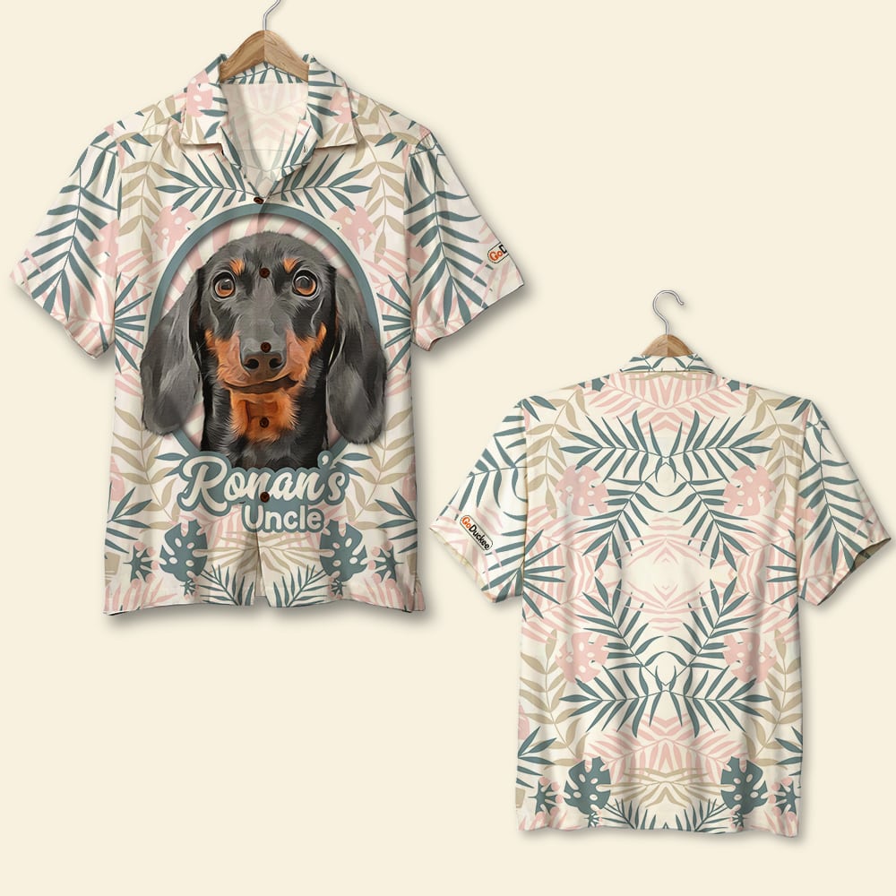 Custom Photo - Dog Lover Hawaiian Shirt - Floral Tree Pattern 04 - Hawaiian Shirts - GoDuckee
