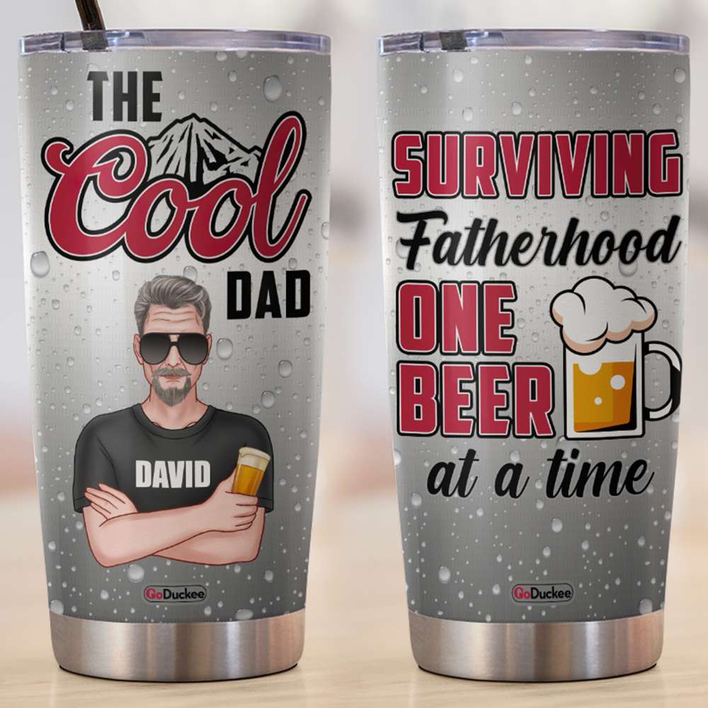 World's Best Dad, Personalized Beer, Dad 4 In 1 Can Cooler Tumbler Gif -  GoDuckee