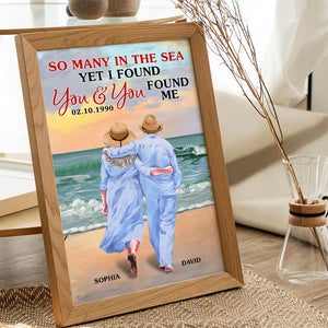 So Many In The Sea Yet I Found You and You Found Me, Personalized Canvas Print for Couples - Poster & Canvas - GoDuckee