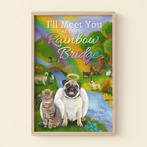 I Will Meet You At The Rainbow Bridge Personalized Heaven Pet Canvas Printed, Gift For Pet Lovers - Poster & Canvas - GoDuckee