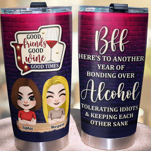 Good Friends Good Wine Good Times, Personalized Tumbler, Gift For Bestie - Tumbler Cup - GoDuckee