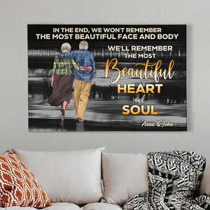 Personalized Couple Canvas Print, Remember The Most Beautiful Heart And Soul - Poster & Canvas - GoDuckee