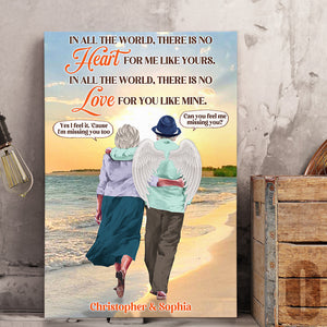 In All The World There Is No Heart For Me Like Yours Personalized Heaven Canvas Printed, Gift For Couple - Poster & Canvas - GoDuckee