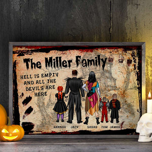 The Hell Is Empty Cos All The Devils Are Here, Personalized Horror Family Canvas Print - Poster & Canvas - GoDuckee