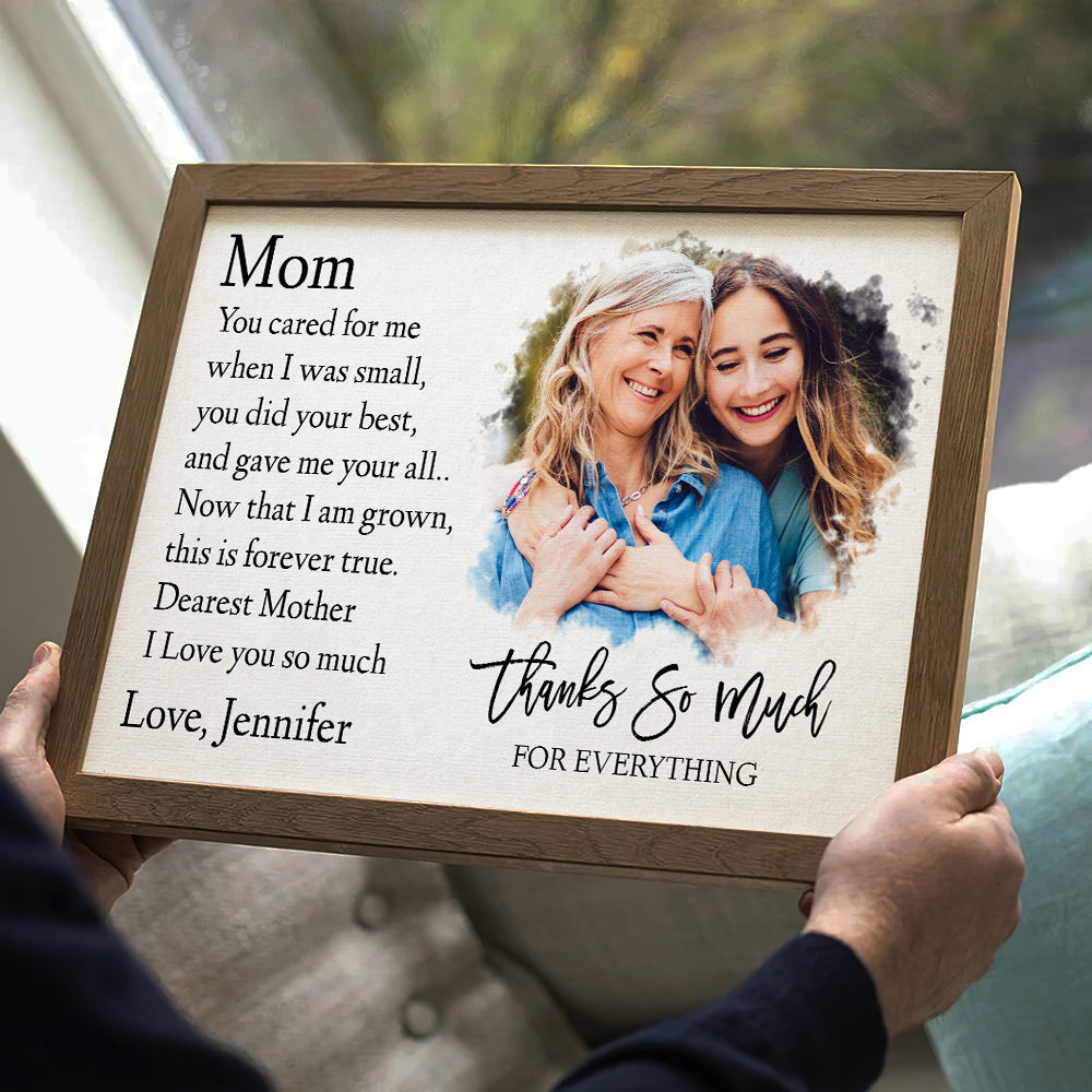 Thank You Mom Personalized Photo Canvas Print, Birthday Gift For Mom From  Daughter, Mother Daughter Gift - Best Personalized Gifts For Everyone