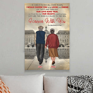 Personalized Couple Canvas Print, Forever With You I'm Destined To Be - Poster & Canvas - GoDuckee