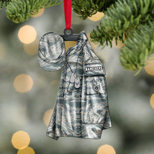 Veteran Uniform On Clothes Hanger - Personalized Christmas Ornament - Gifts for Soldiers and Veterans - Ornament - GoDuckee