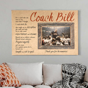 Football Player Coach Personalized Wall Art Gift Thankyou For The Memories - Poster & Canvas - GoDuckee