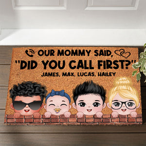 Our Nana Said "Did You Call First?" Personalized Kid Doormat, Gift For Family - Doormat - GoDuckee