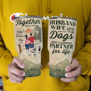 Husband Wife And The Dog, Personalized Tumbler, Gift For Couple - Drinkware - GoDuckee