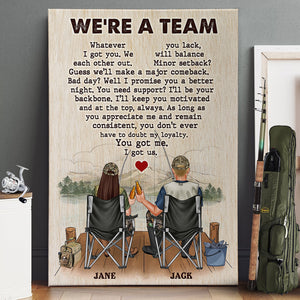 We Are A Team Personalized Canvas Print, Gift For Fishing Couple - Poster & Canvas - GoDuckee