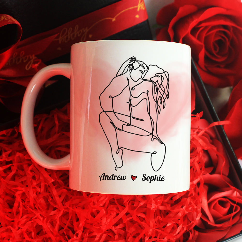 Make Love Couple Happy Valentine's Day White Mug - Coffee Mug - GoDuckee