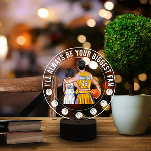 I'll Always Be Your Biggest Fan - Personalized Led Night Light - Gift for Basketball Players - Couple Shoulder to Shoulder BSB2104 - Led Night Light - GoDuckee