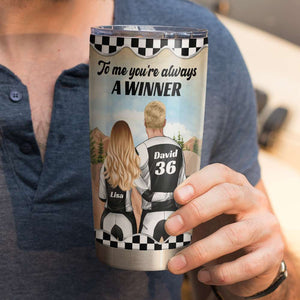 Personalized Motocross Couple Tumbler - I Will Always Be Your Biggest Fan - Couple Shoulder to Shoulder - Tumbler Cup - GoDuckee