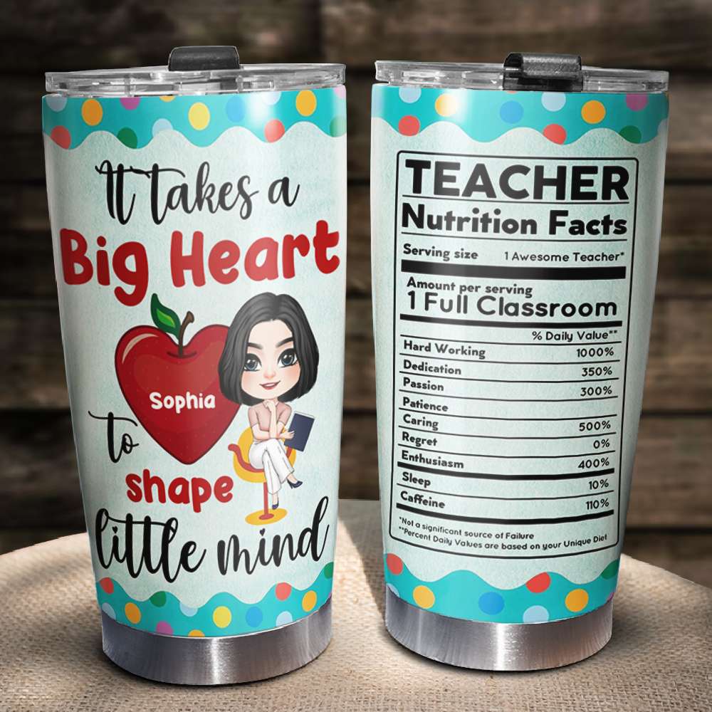 It Take A Big Heart To Shape Little Mind Personalized Tumbler Cup, Couple Gift - Tumbler Cup - GoDuckee