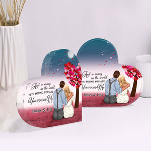 I Found You And You Found Me Personalized Couple Plaque, Gift For Couple - Decorative Plaques - GoDuckee