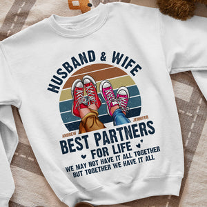 Husband and Wife Best Partners For Life Personalized Shirt, Gift For Couple - Shirts - GoDuckee