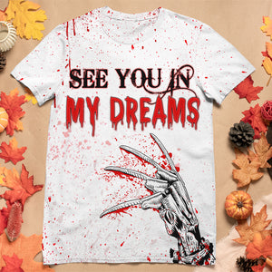 Horror Couple See You In My Dreams, Personalized All Over Print Shirt, Halloween Gift for Loved One - AOP Products - GoDuckee