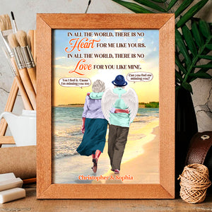 In All The World There Is No Heart For Me Like Yours Personalized Heaven Canvas Printed, Gift For Couple - Poster & Canvas - GoDuckee