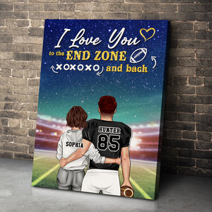 American Football Couple I Love You To The End Zone and Back Custom Wall Art - Poster & Canvas - GoDuckee