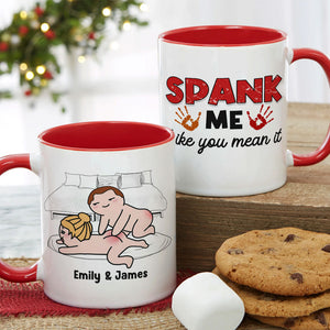 Spank Me Like You Mean It - Personalized Couple Mug - Gift For Couple - Coffee Mug - GoDuckee