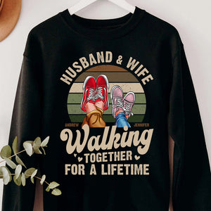 Husband and Wife Walking Together Personalized Shirt, Gift For Couple - Shirts - GoDuckee