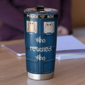 Personalized Cat Lovers Tumbler - Phone Box The Cat In The Box - Tumbler Cup - GoDuckee