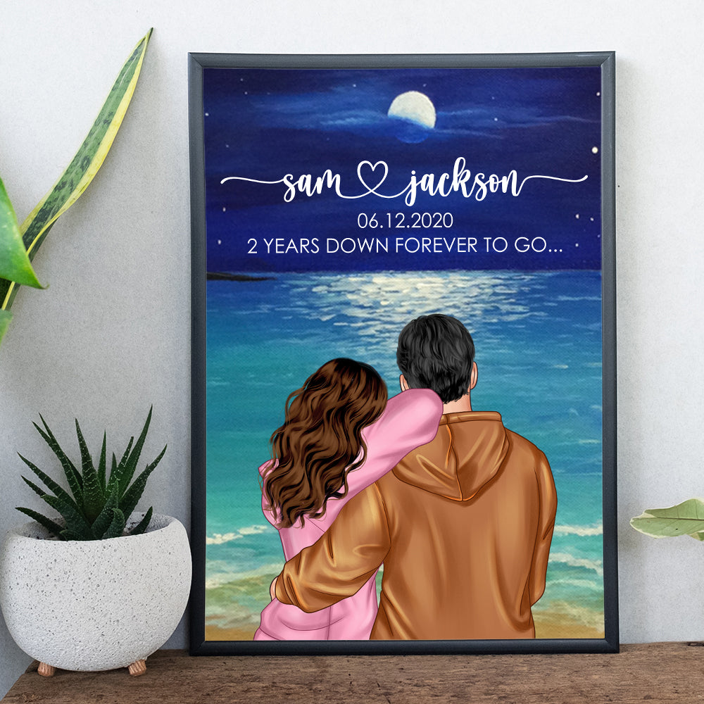 Forever To Go Personalized Canvas Print, Couple Gift - Poster & Canvas - GoDuckee