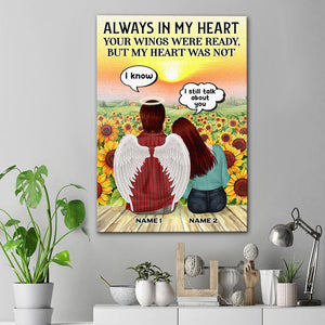 Personalized Heaven Husband & Wife Poster - Always In My Heart - Sunflower Background - Poster & Canvas - GoDuckee
