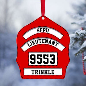 Firefighter Shield - Personalized Christmas Ornament - Gift for Firefighters - Ornament - GoDuckee