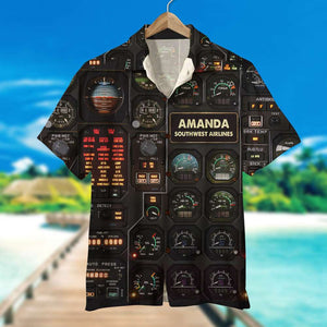 Pilot Seaplane Control Panel Hawaiian Shirt - Custom Name & Number - Hawaiian Shirts - GoDuckee