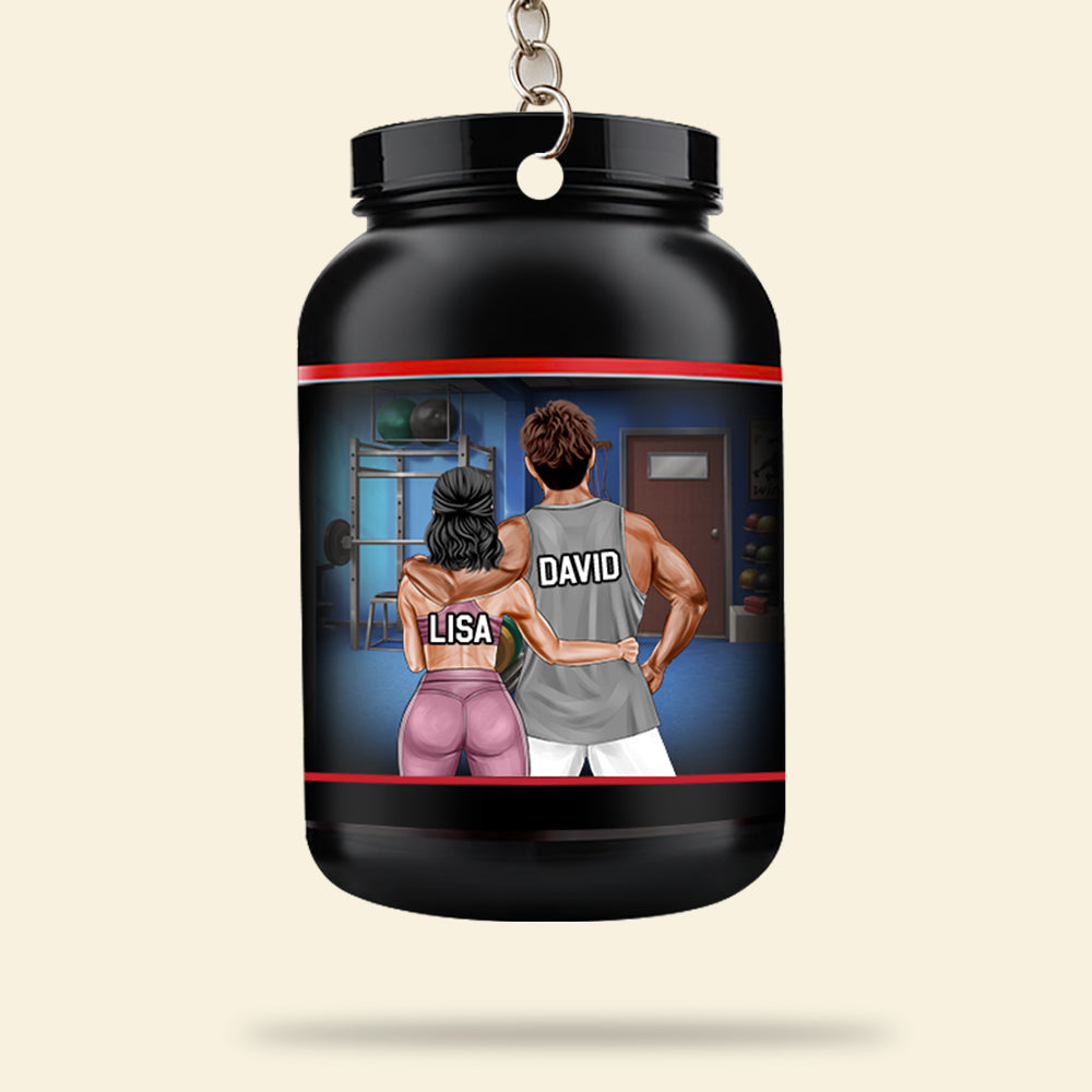 Sex, Weights And Protein Shakes Personalized Gym Couple Keychain Gift -  GoDuckee