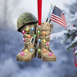 Coast Guard Military Boots Flag Christmas - Personalized Christmas Ornament - Military Gift - Ornament - GoDuckee