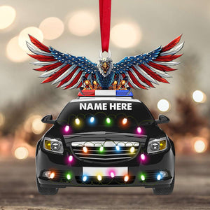 American Police With Eagle - Personalized Christmas Ornament - Ornament - GoDuckee