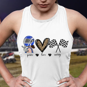 Peace Love Racing, Personalized Shirt for Racing Girls - Shirts - GoDuckee