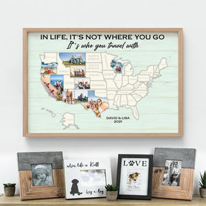 Personalized Wall Art Traveling In Life It's Not Where You Go Traveling Map - Poster & Canvas - GoDuckee