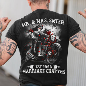Marriage Chapter - Personalized Couple Biker Shirt - Gift for Speed Couple - Shirts - GoDuckee