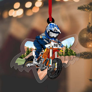 Motocross Rider, Personalized Acrylic Ornament, Christmas Gift For Dirt Bike Lover, Motocross Son - Ornament - GoDuckee