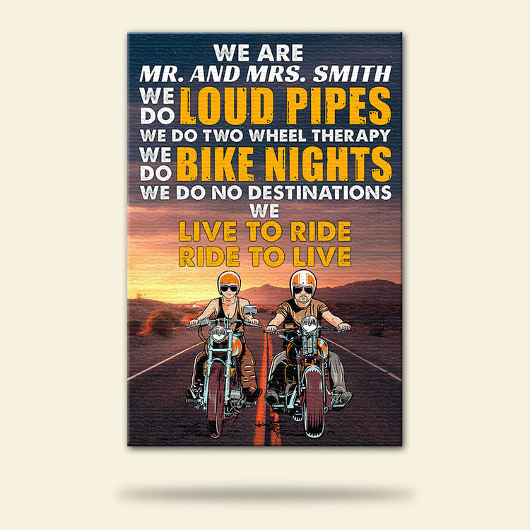 Personalized Biker Couple Poster - Live To Ride Ride to Live - Marriage Chapter - Highway Background - Poster & Canvas - GoDuckee